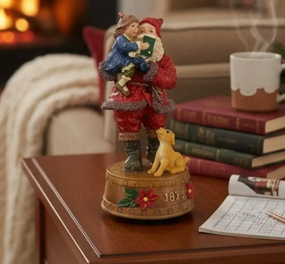 Home for the Holidays Visions of Santa 1898 Resin Santa Musical Figure 10